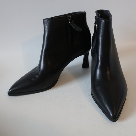 Womens Franco Sarto Black Ankle Leather Boots 7 - Picture 4 of 7